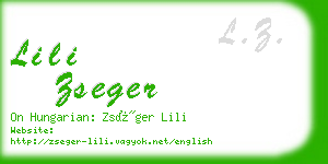 lili zseger business card